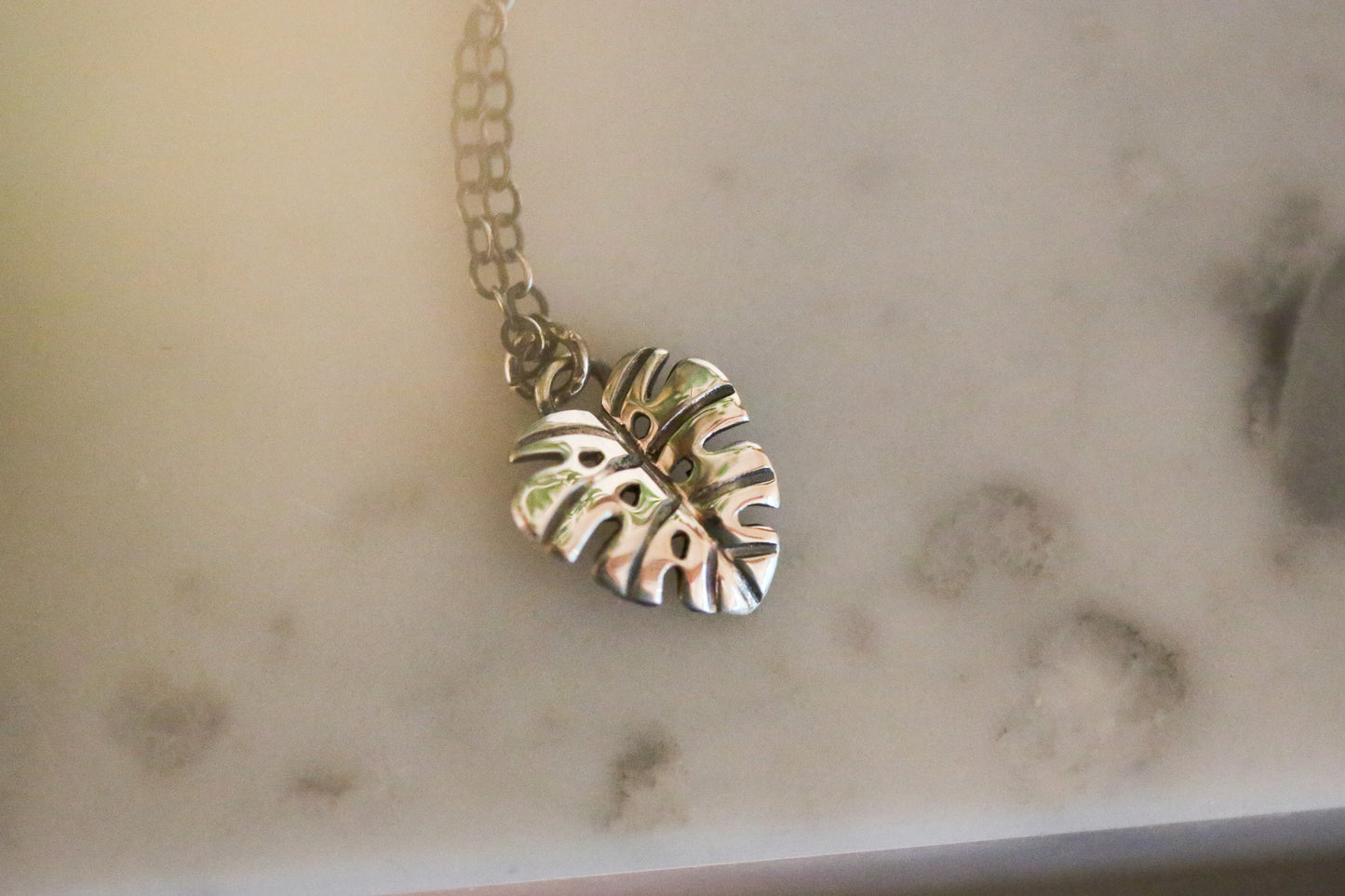 Tiny Monstera Necklace #2