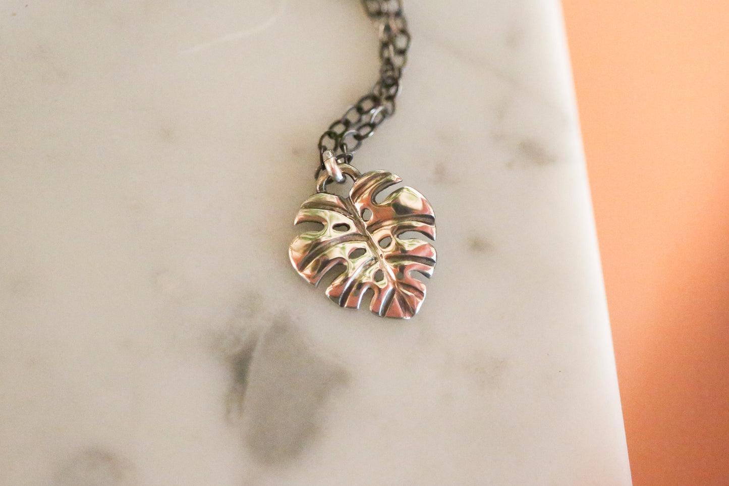 Tiny Monstera Necklace #1