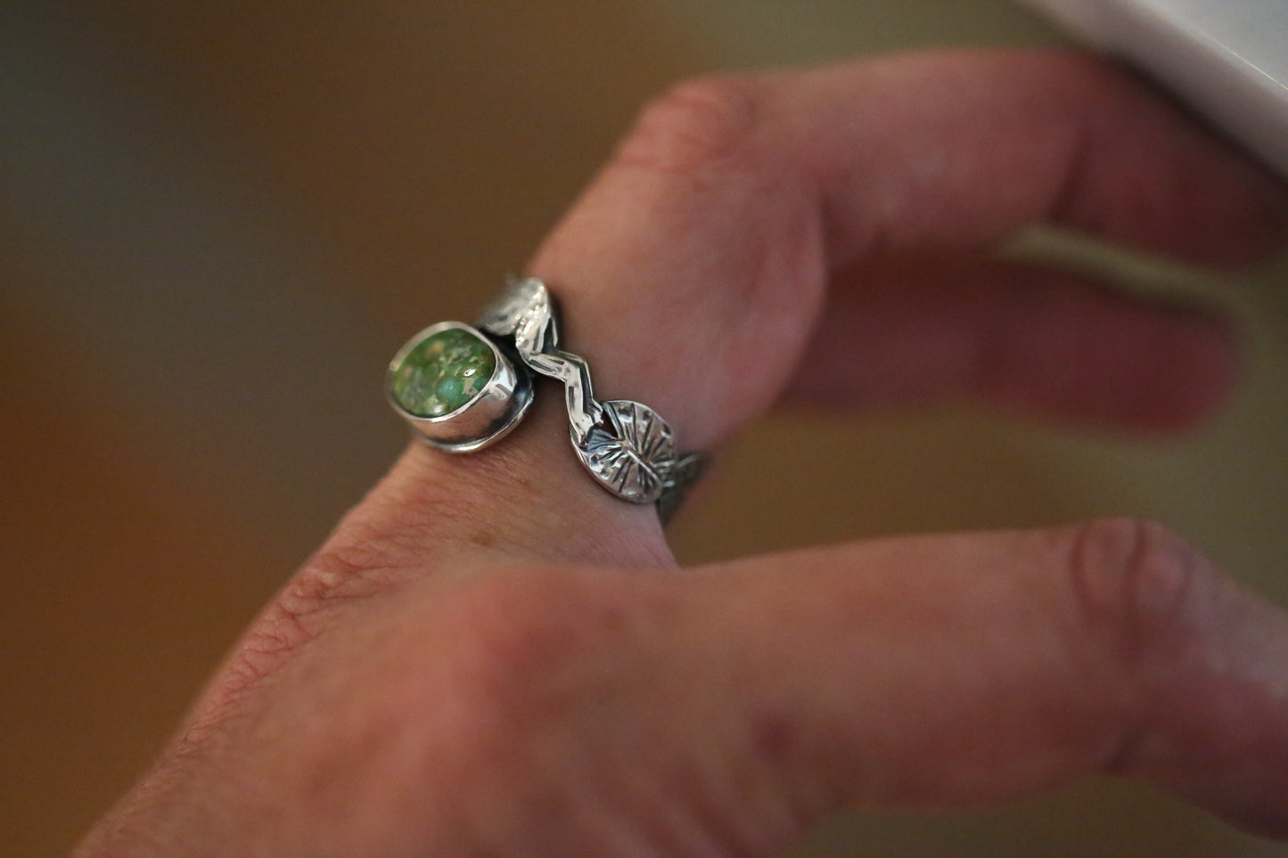 Frog + Lily Pad Ring Size 6.75
