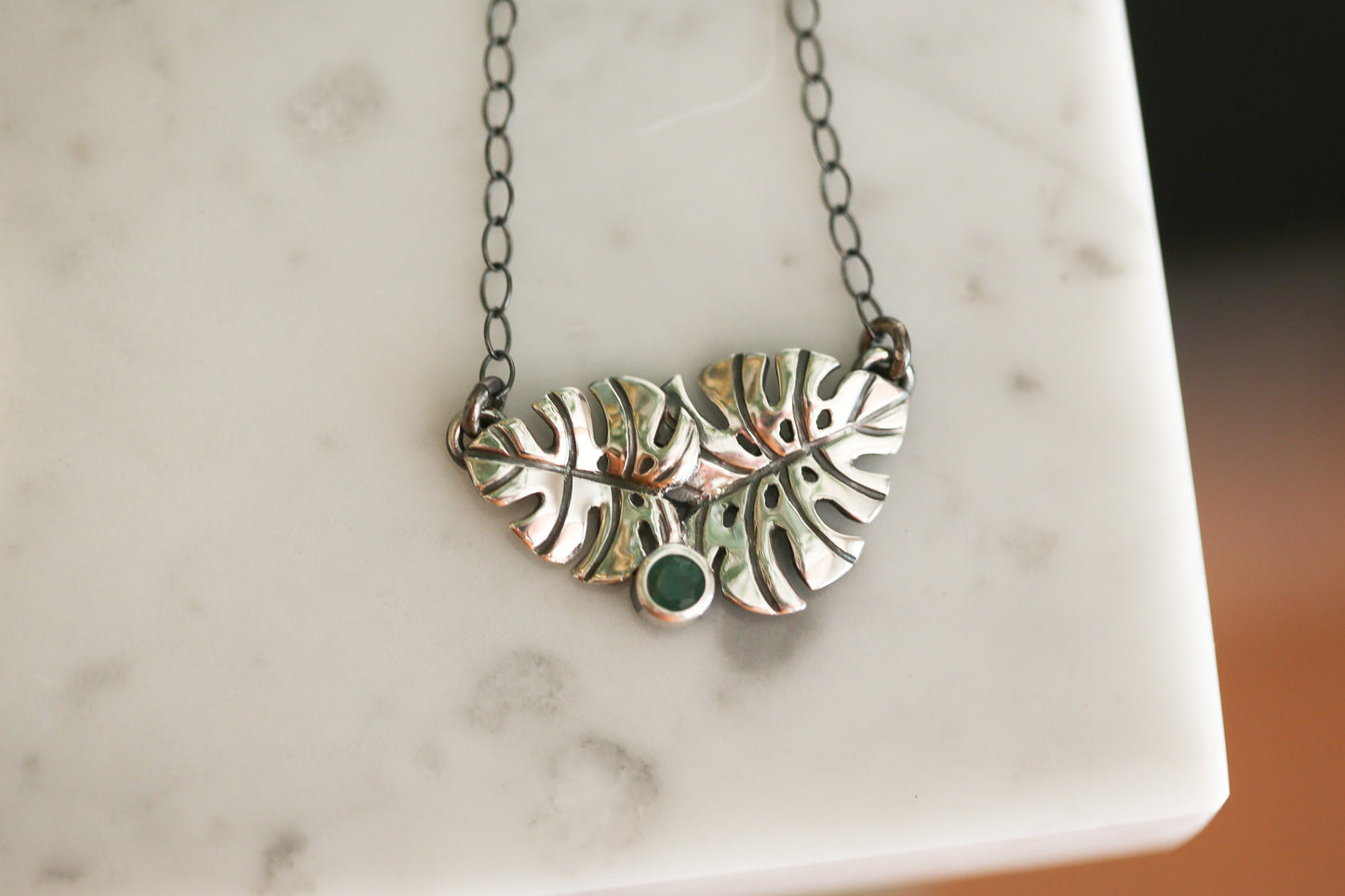 Double Monstera Necklace