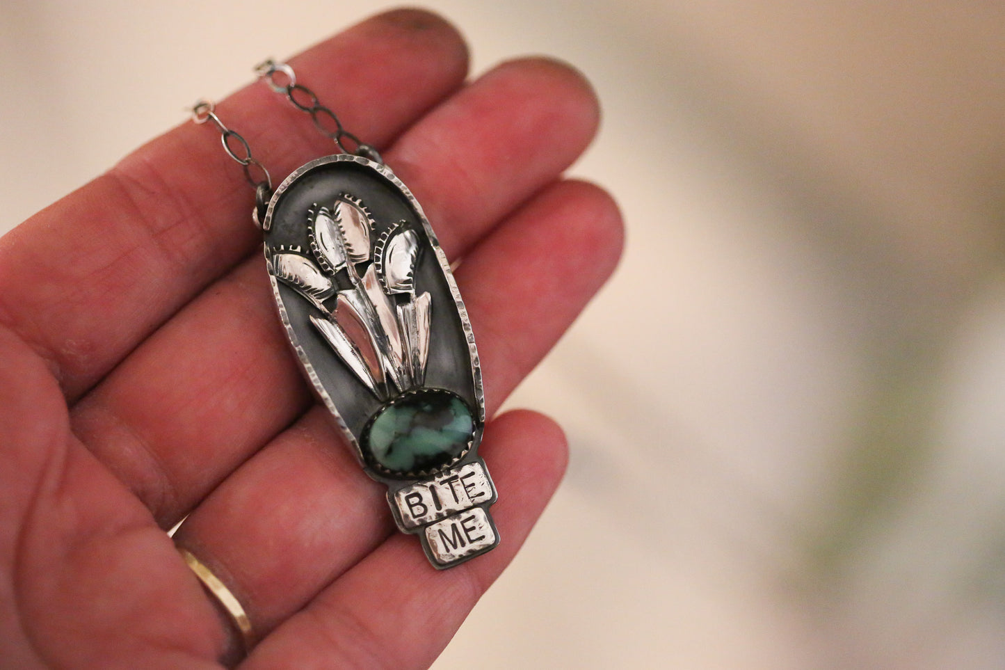 "Bite Me" Venus Fly Trap Necklace