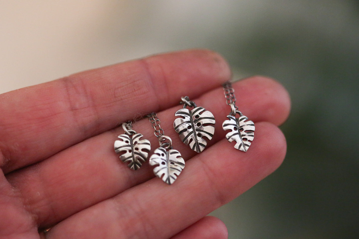 Mini Monstera Necklace