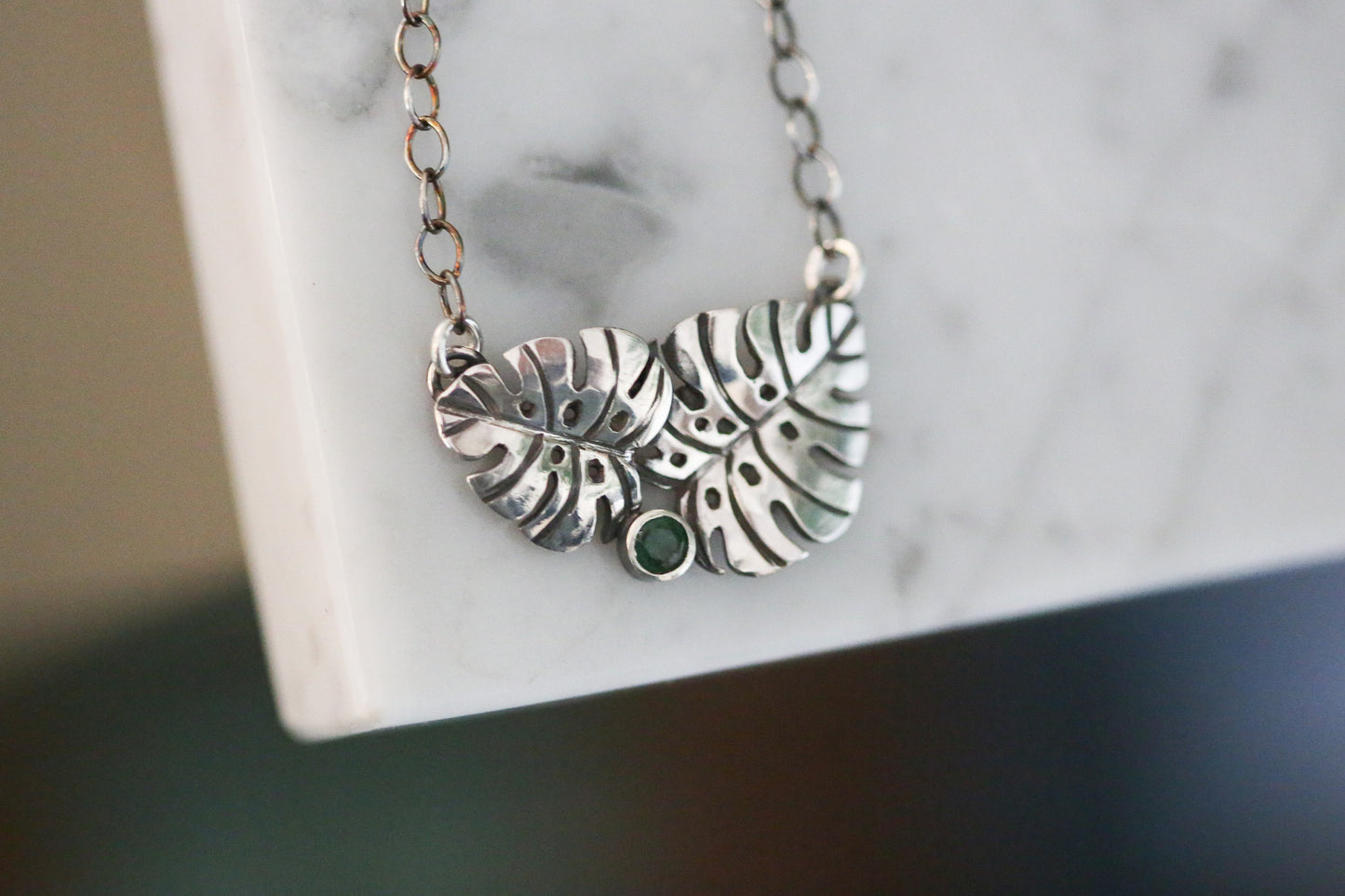 Monstera Duo Necklace