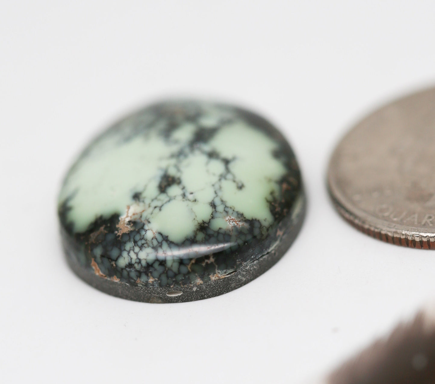 Large Damele Turquoise Cabochon. 28.5 Carats Natural Turquoise Cab.