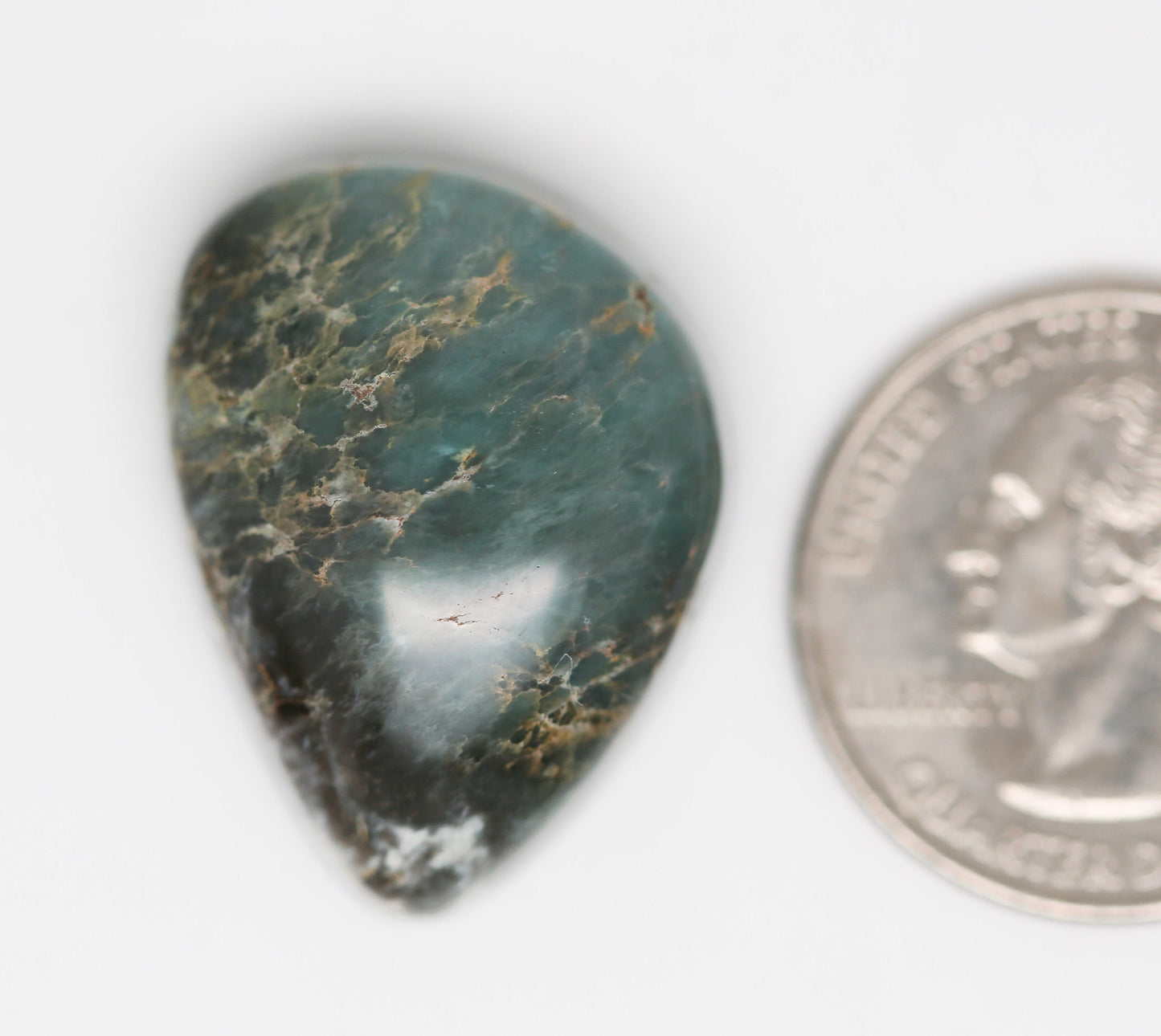 Large Damele Turquoise Cabochon. 44 Carats Natural Turquoise Cab.