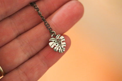 Tiny Monstera Necklace #2
