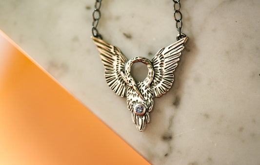 Heron in Flight Necklace