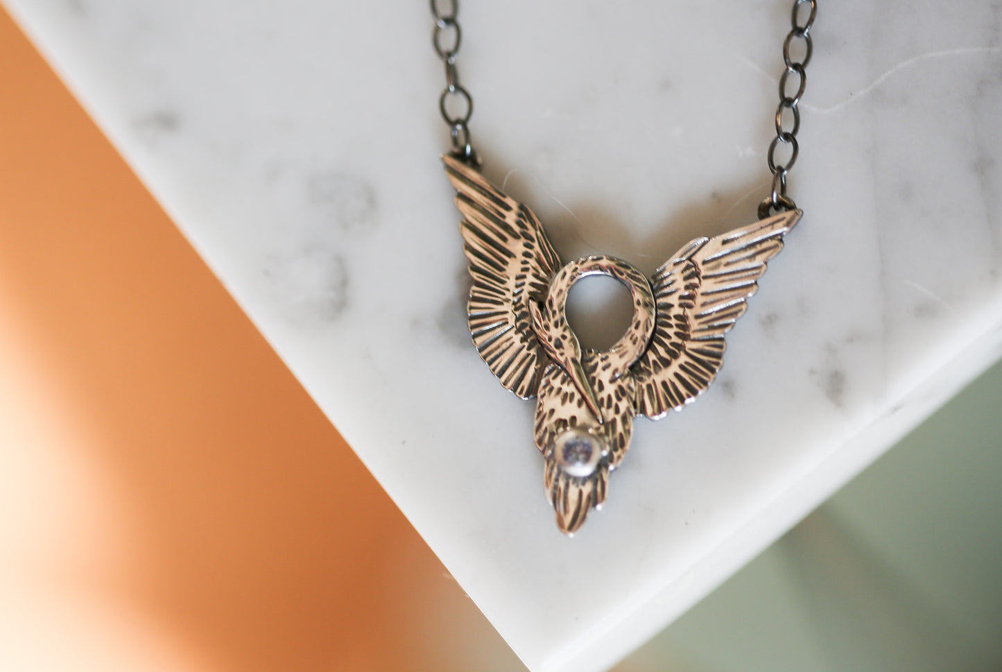 Heron in Flight Necklace