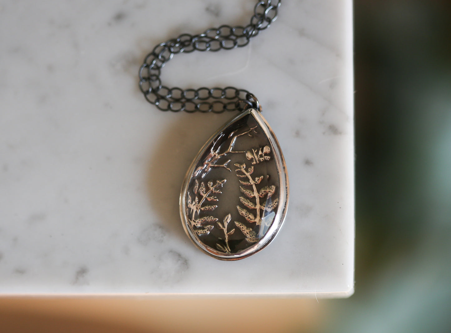 Fern + Moth Terrarium Necklace
