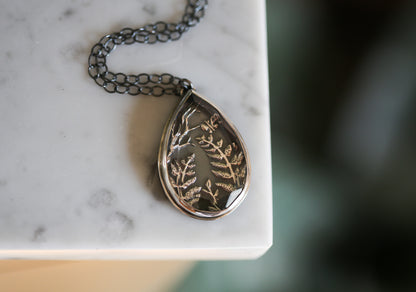 Fern + Moth Terrarium Necklace