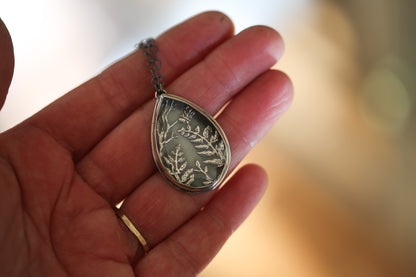 Fern + Moth Terrarium Necklace