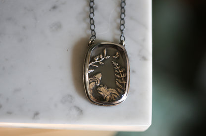 Frog + Mushroom Terrarium Necklace