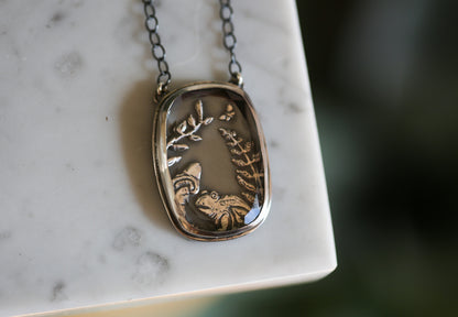 Frog + Mushroom Terrarium Necklace