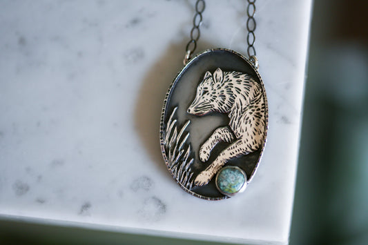 Running Wolf Necklace