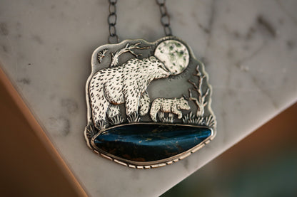 Mama Bear + Cub Necklace