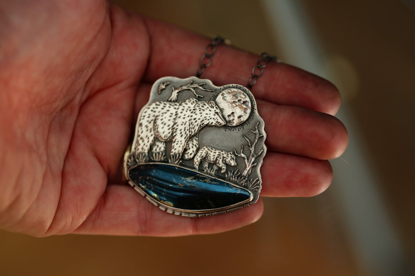 Mama Bear + Cub Necklace