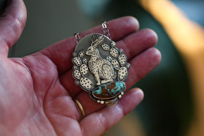 Jackalope + Cactus Necklace