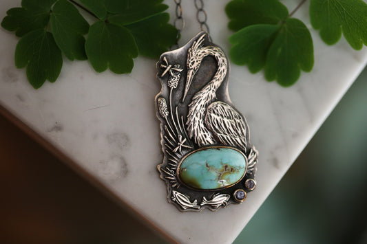 Heron + Dragonflies Necklace