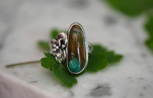 Cheyenne Turquoise Trillium Ring Size 7