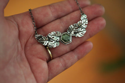 Epidote + Leaves Necklace