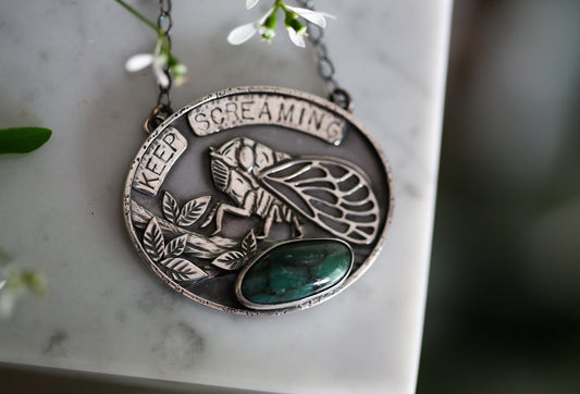 'Keep Screaming' Cicada Necklace