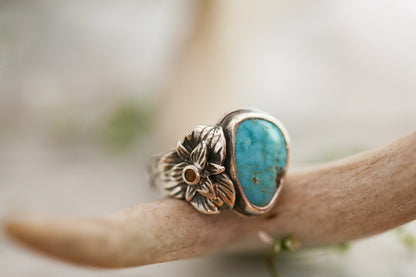 Turquoise + Trillium Ring Size 6.75