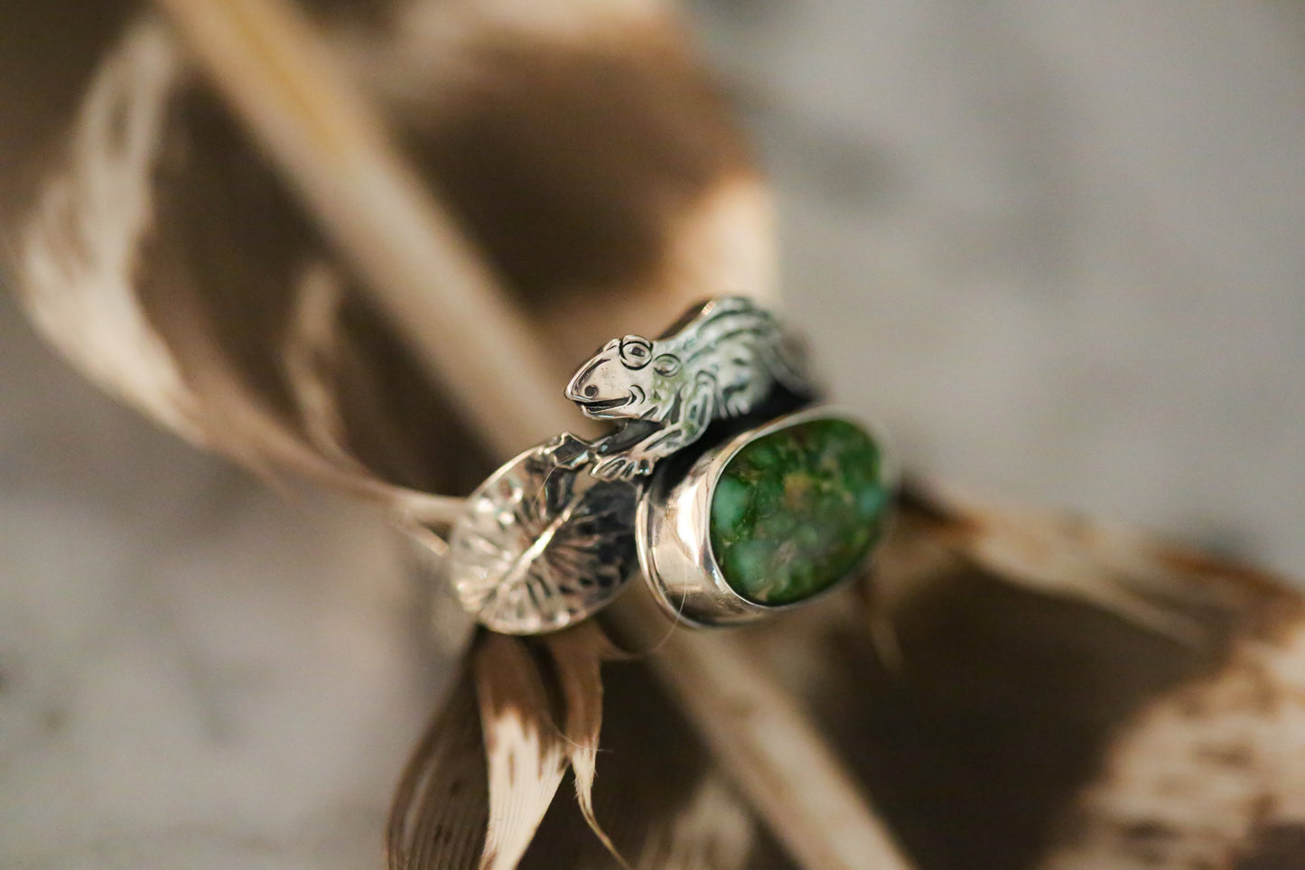 Frog + Lily Pad Ring Size 6.75