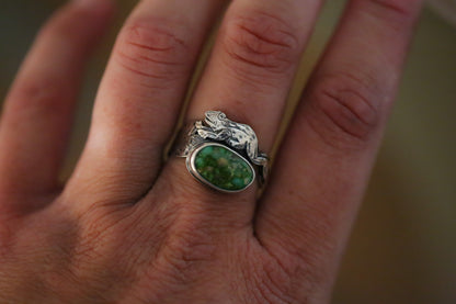 Frog + Lily Pad Ring Size 6.75