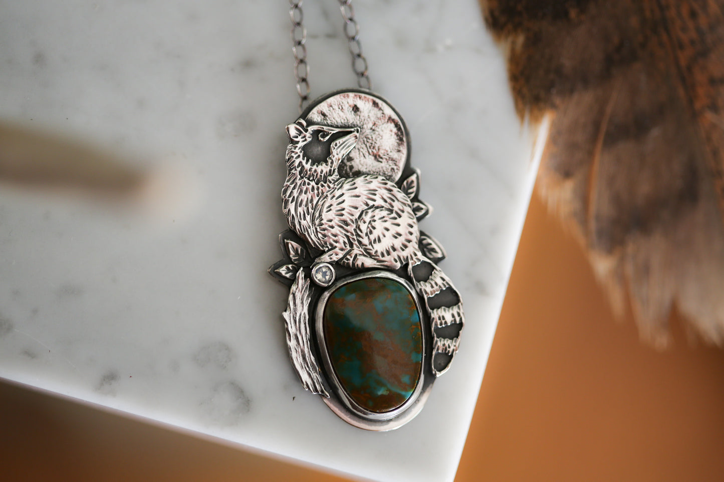 Moongazing Raccoon Necklace
