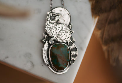 Moongazing Raccoon Necklace