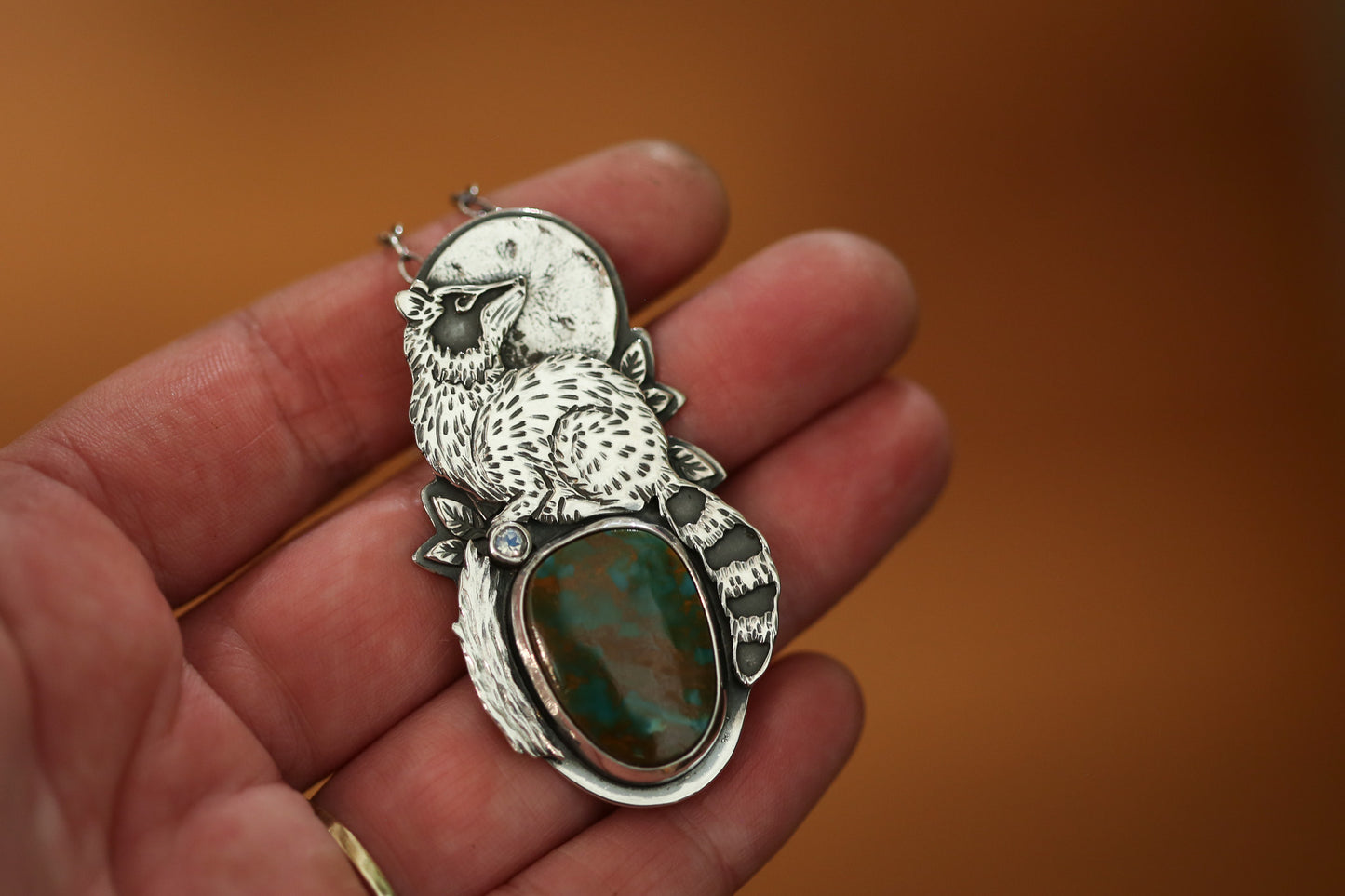 Moongazing Raccoon Necklace