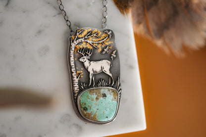 Golden Forest Deer Necklace