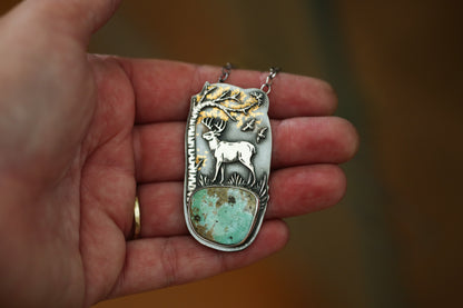 Golden Forest Deer Necklace