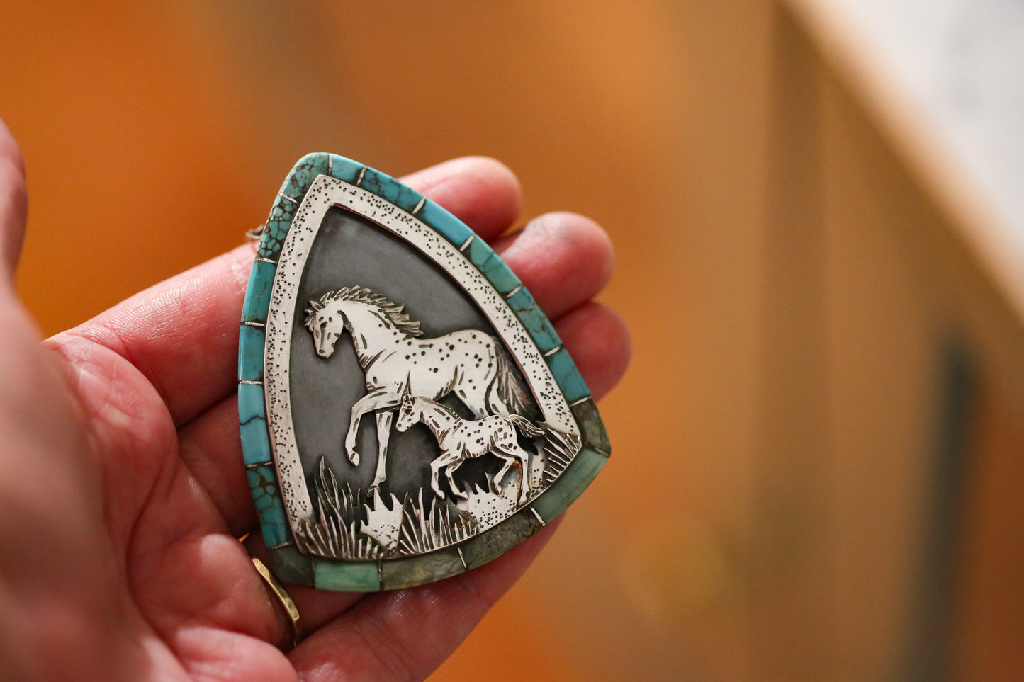 Mare and Foal Inlay Necklace