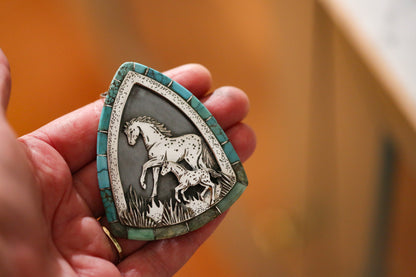 Mare and Foal Inlay Necklace