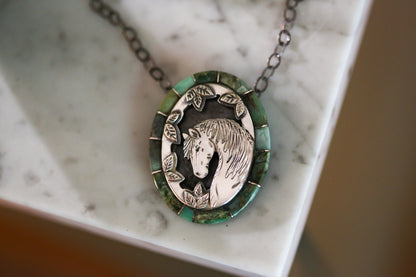 Horse Head Inlay Necklace