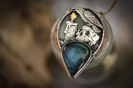 Raven + Skull Necklace
