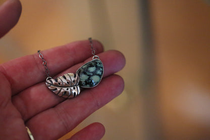 Monstera Variscite Necklace