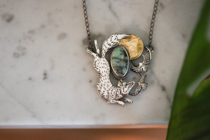 Fox + Birds Necklace