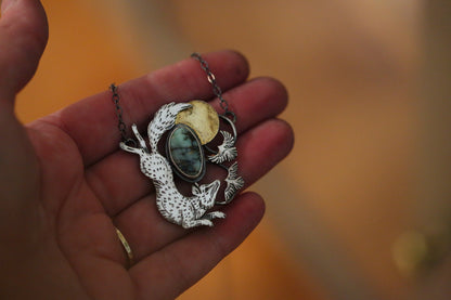Fox + Birds Necklace