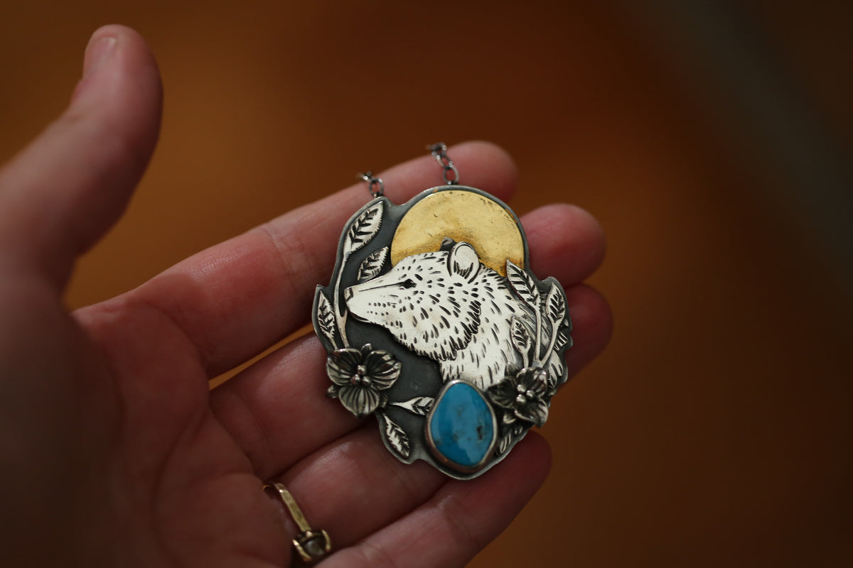 Sunrise Bear Necklace