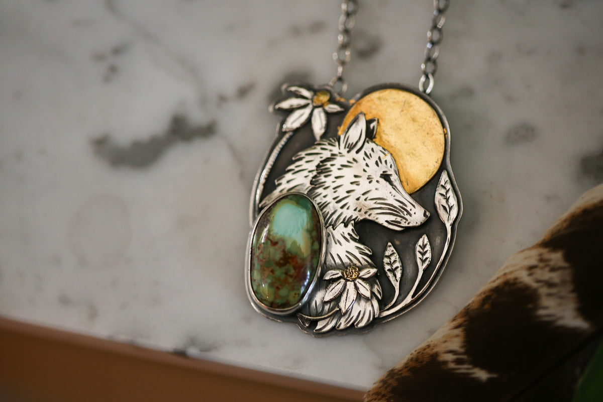 Sunrise Wolf Necklace