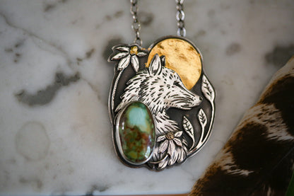 Sunrise Wolf Necklace