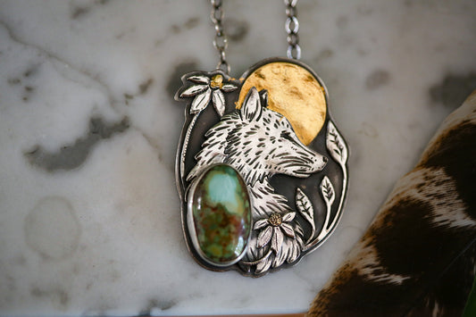 Sunrise Wolf Necklace