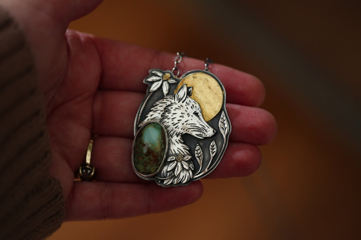 Sunrise Wolf Necklace