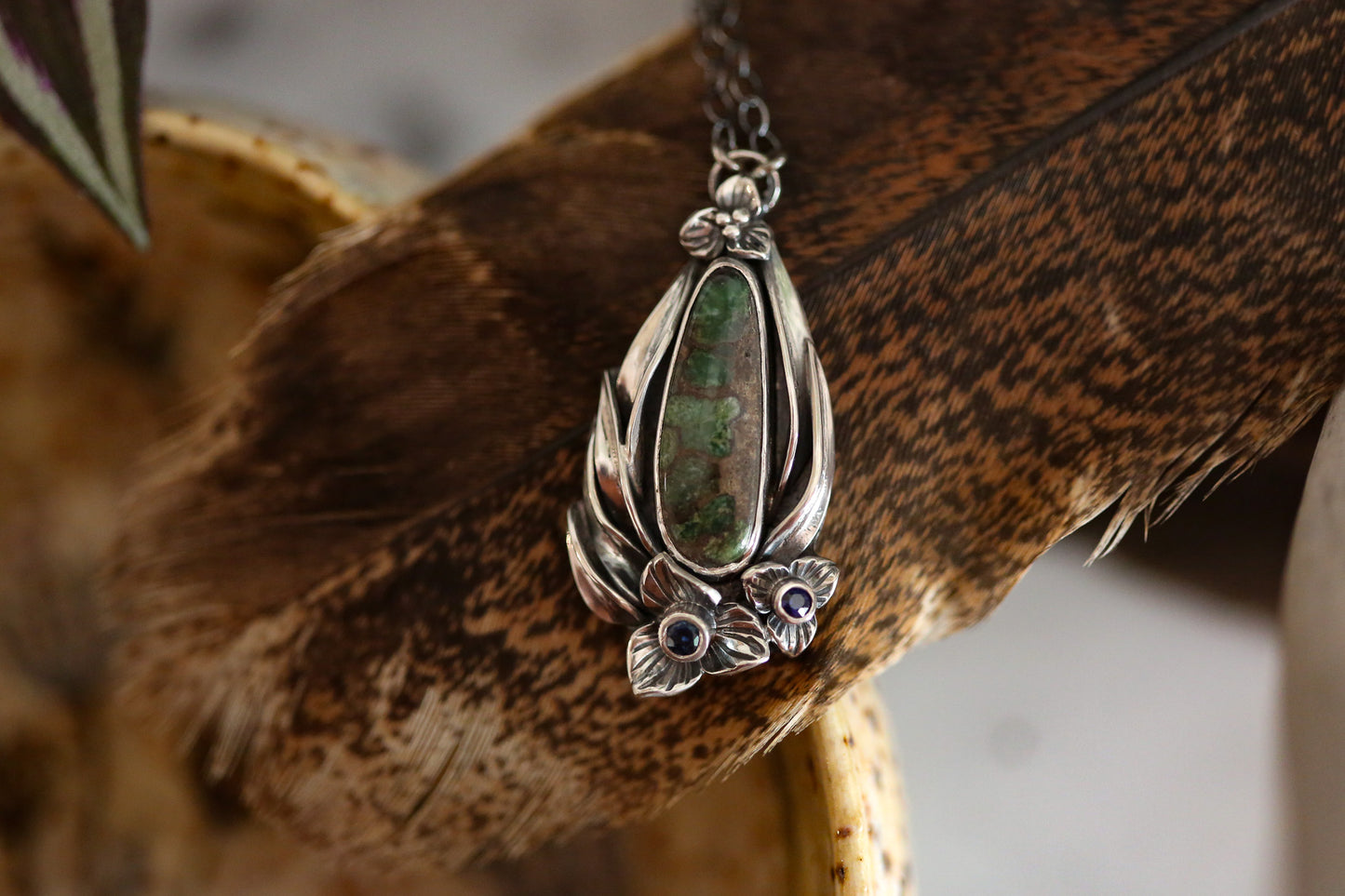Damele + Sapphire Trillium Necklace