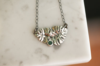 Double Monstera Necklace