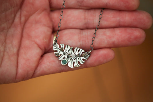 Double Monstera Necklace
