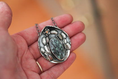 Venus Fly Trap + Candelaria Variscite Necklace