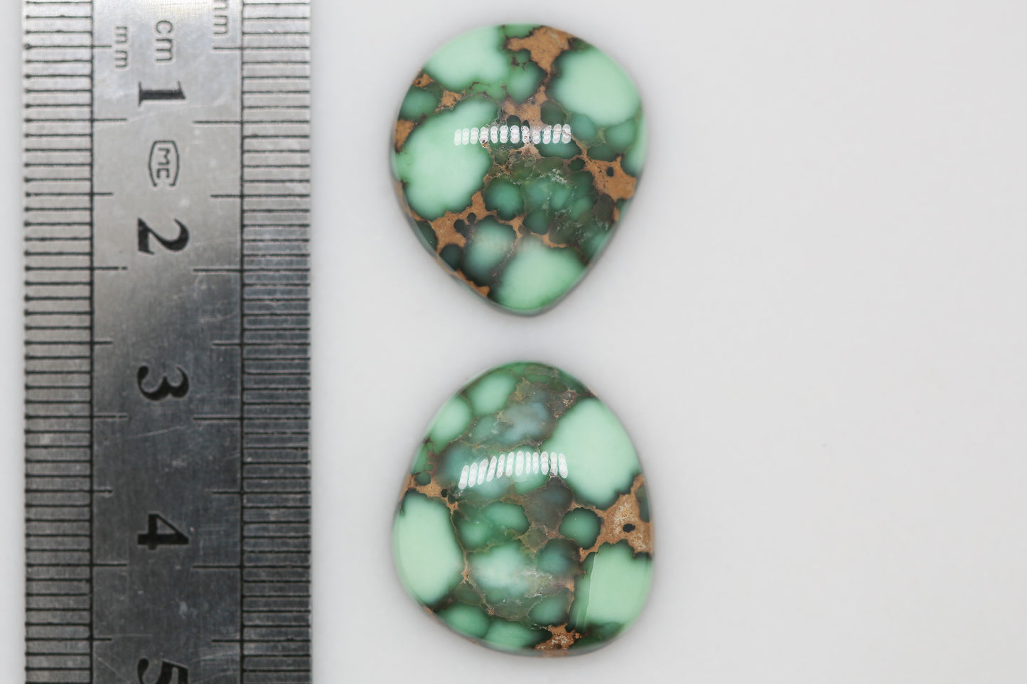 Natural Webbed Damele Turquoise Cabochon Pair